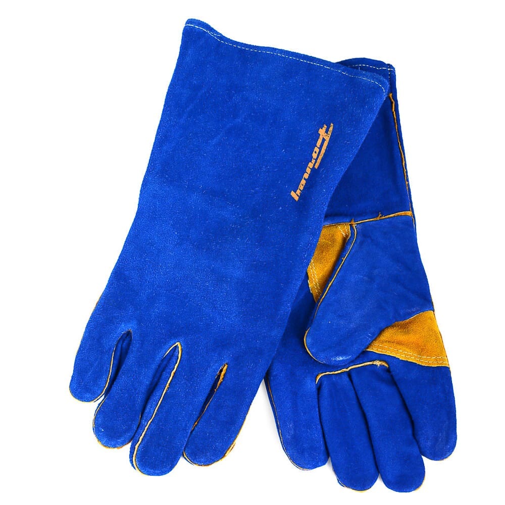 53423 Blue Leather Welding Gloves